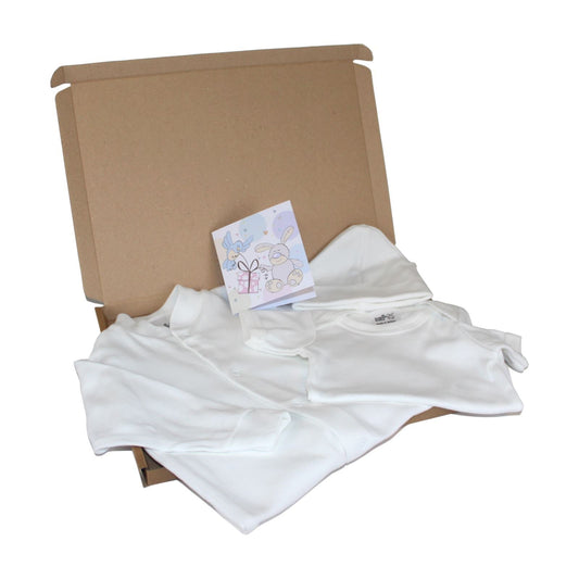 Baban Baby Large Gift Box - 100% Cotton Clothing, Made In Britain - White