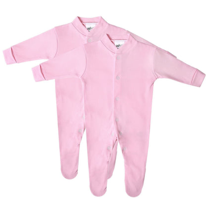 Premature Tiny Baby Girls Sleepsuits, Preemie Baby Grows, 2 Pack, Pink