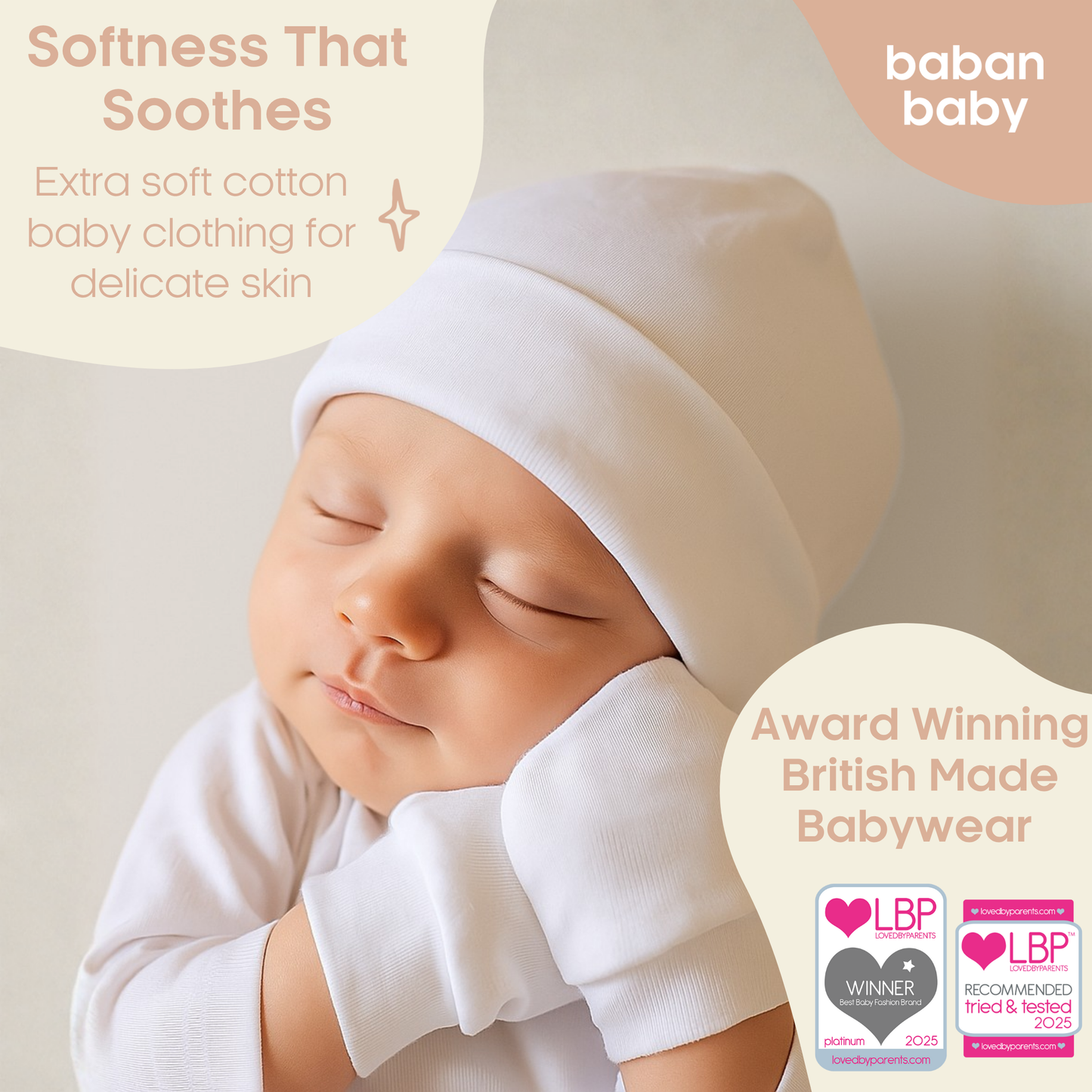 Baban Baby Premature Hat and Scratch Mittens Set