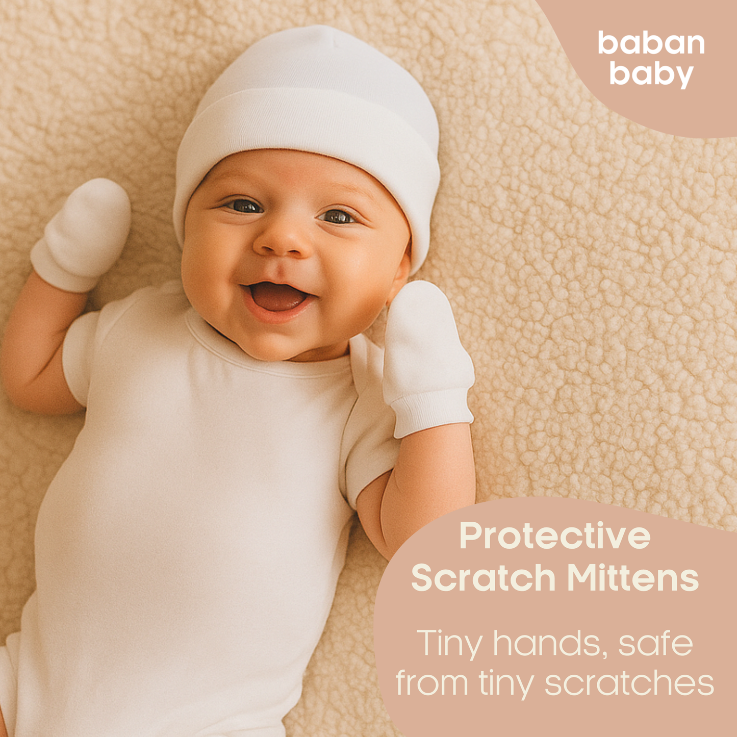 Baban Baby Premature Hat and Scratch Mittens Set