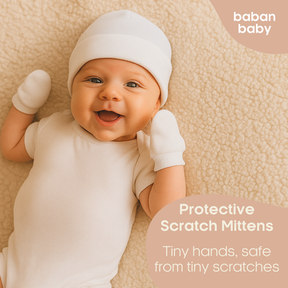Baban Baby Premature Hat and Scratch Mittens Set
