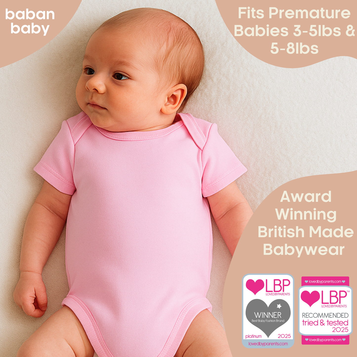 Baban Baby Premature Bodysuit 2 Pack